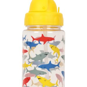 Fitness Equipment & Accessories |  Bpa-Free Shark Print Kids Water Bottle – 450Ml Bottles, Hydro Bags & Flasks Blue