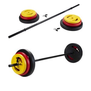 Fitness Equipment & Accessories |  Cement Barbell Set 20Kg Fitness Equipment & Accessories Black/Red/Yellow