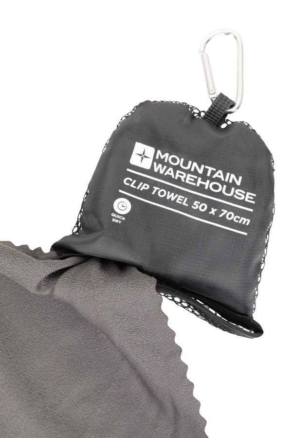 Fitness Equipment & Accessories |  Clip Travel Towel – 70 X 50Cm Fitness Equipment & Accessories Dark Grey