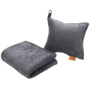 Sleeping Bags |  2 In 1 Travel Blanket And Inflatable Pillow Set Sleeping Bags Grey