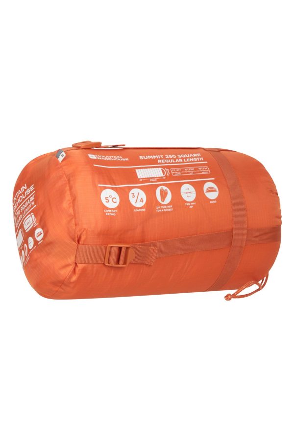 Sleeping Bags |  Summit 250 Square Winter Sleeping Bag Sleeping Bags Bright Orange