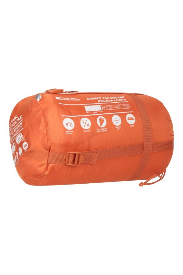 Sleeping Bags |  Summit 250 Square Winter Sleeping Bag Sleeping Bags Bright Orange