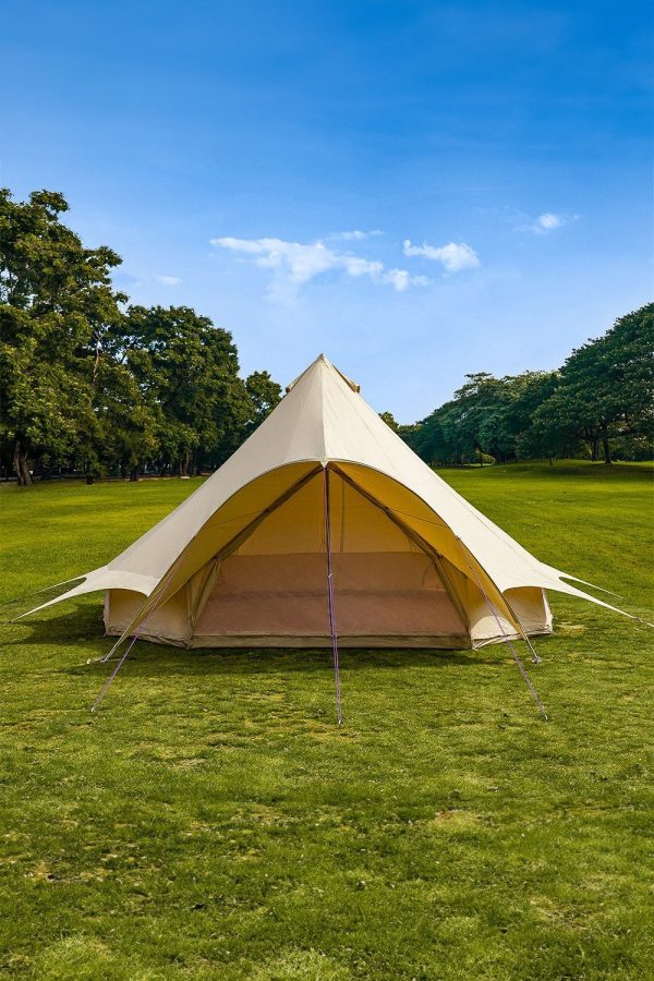 Tents |  4M Star Bell Tent Canvas 285Gsm Tents Sandstone