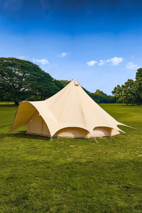 Tents |  4M Star Bell Tent Canvas 285Gsm Tents Sandstone