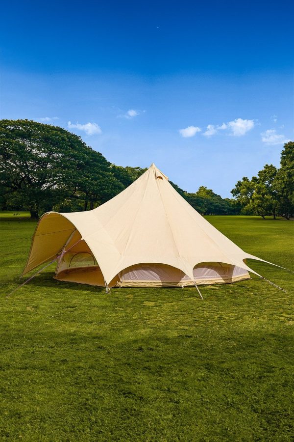 Tents |  4M Star Bell Tent Canvas 285Gsm Tents Sandstone