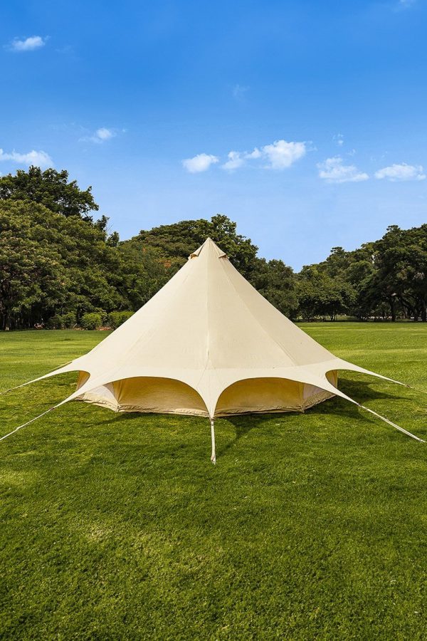 Tents |  4M Star Bell Tent Canvas 285Gsm Tents Sandstone