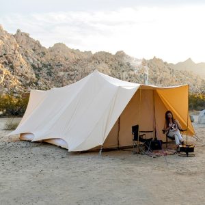 Tents |  5X4M Tucana Tent Double Door Fire Canvas 320Gsm Tents Sandstone