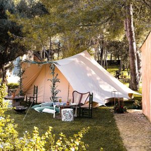 Tents |  5X4M Tucana Tent Single Door Canvas Lite 200Gsm Tents Sandstone