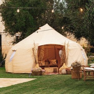 Tents |  6M Luna Bell Tent Canvas Lite 200Gsm Tents Sandstone