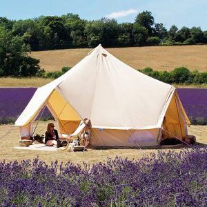 Tents |  7M Bell Tent Quad Door Canvas 285Gsm Tents Sandstone