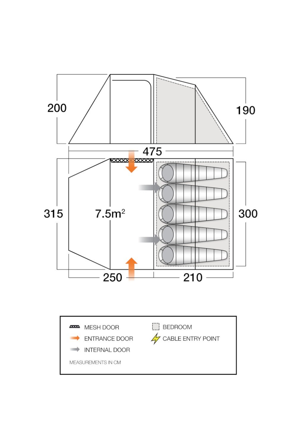 Tents |  Beta 550Xl 5-Man 3-Pole Tunnel Tent