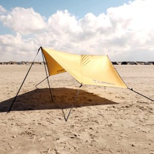 Tents |  Sun Tarp With Awning Poles 100% Recycled Polyester Tents Orange