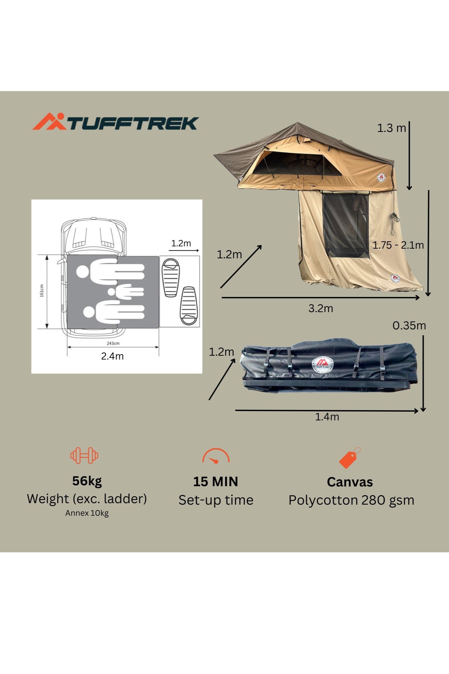 Tents |  Tt-02 1.4M Soft Top Tent Pro-Ruggedised