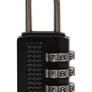 Travel Accessories |  Three Dial Combination Padlock Luggage & Accessories Black