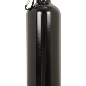 Walking Equipment |  1L Metallic Water Bottle With Karabiner Bottles, Hydro Bags & Flasks Black