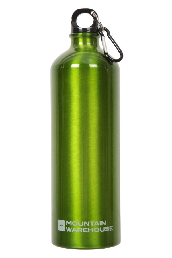 Walking Equipment |  1L Metallic Water Bottle With Karabiner Bottles, Hydro Bags & Flasks Black