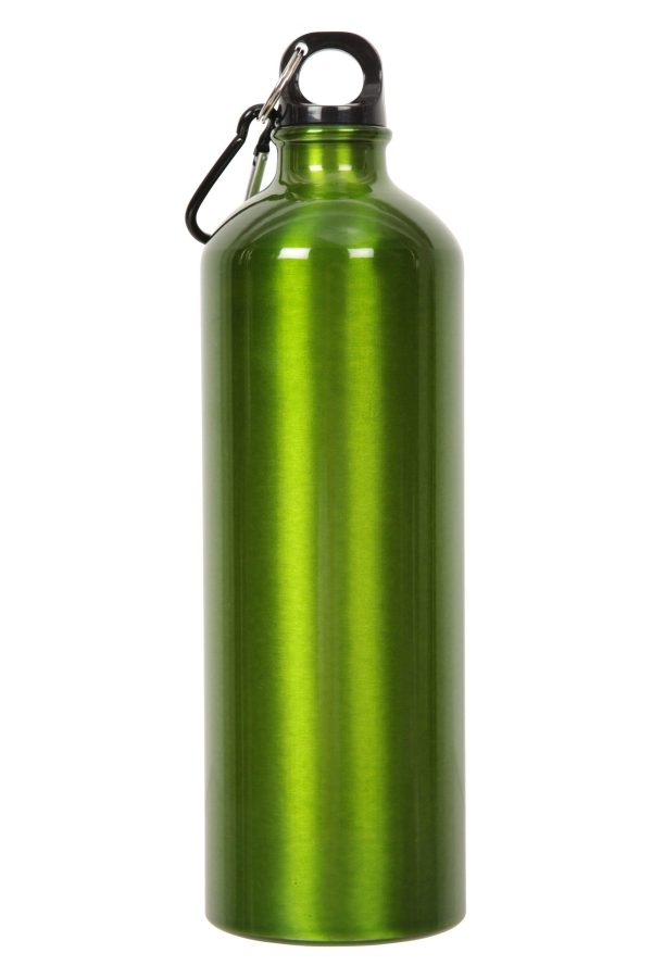 Walking Equipment |  1L Metallic Water Bottle With Karabiner Bottles, Hydro Bags & Flasks Black