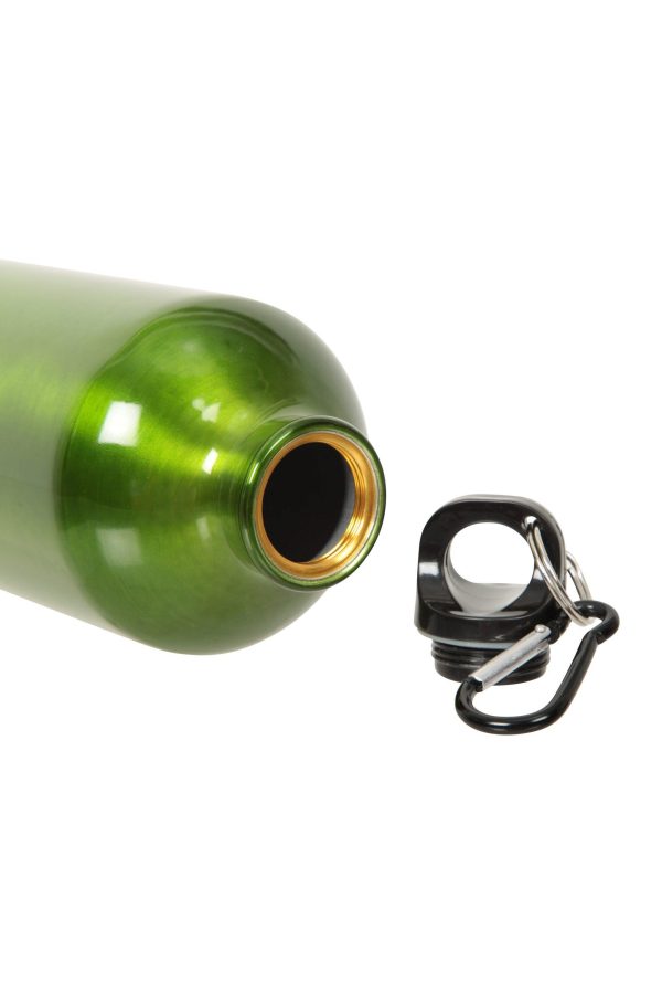 Walking Equipment |  1L Metallic Water Bottle With Karabiner Bottles, Hydro Bags & Flasks Black