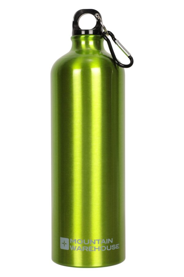 Walking Equipment |  1L Metallic Water Bottle With Karabiner Bottles, Hydro Bags & Flasks Black