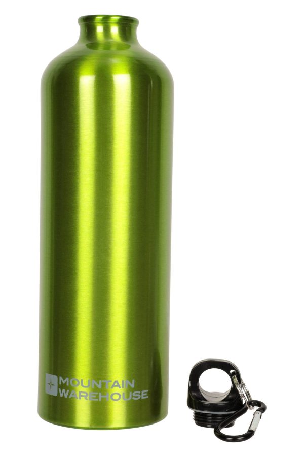 Walking Equipment |  1L Metallic Water Bottle With Karabiner Bottles, Hydro Bags & Flasks Black