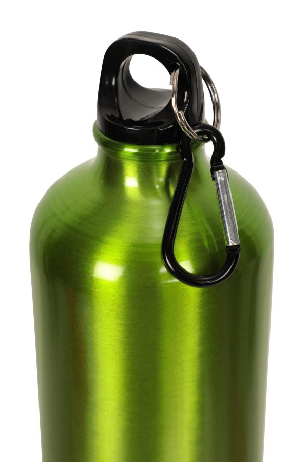 Walking Equipment |  1L Metallic Water Bottle With Karabiner Bottles, Hydro Bags & Flasks Black