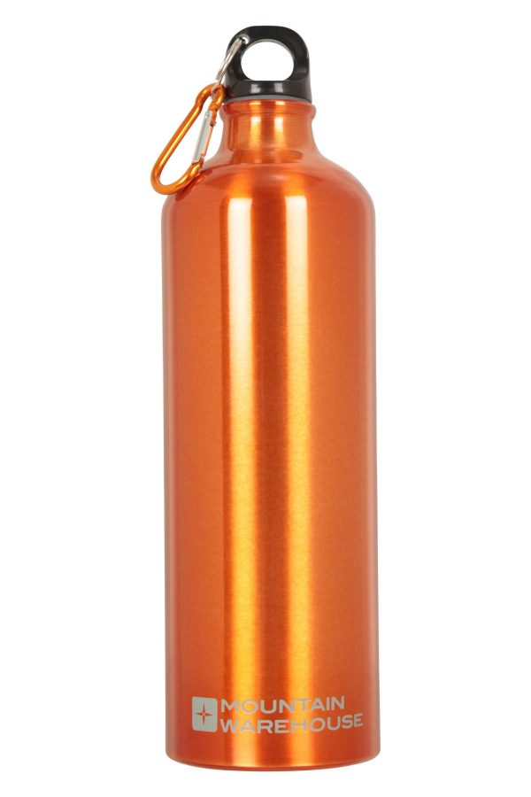 Walking Equipment |  1L Metallic Water Bottle With Karabiner Bottles, Hydro Bags & Flasks Black