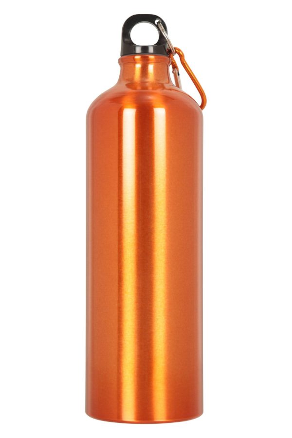 Walking Equipment |  1L Metallic Water Bottle With Karabiner Bottles, Hydro Bags & Flasks Black