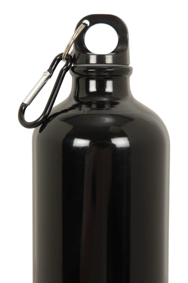 Walking Equipment |  1L Metallic Water Bottle With Karabiner Bottles, Hydro Bags & Flasks Black