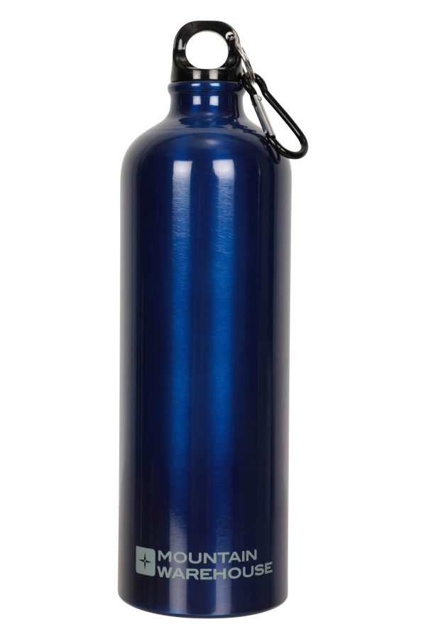 Walking Equipment |  1L Metallic Water Bottle With Karabiner Bottles, Hydro Bags & Flasks Black