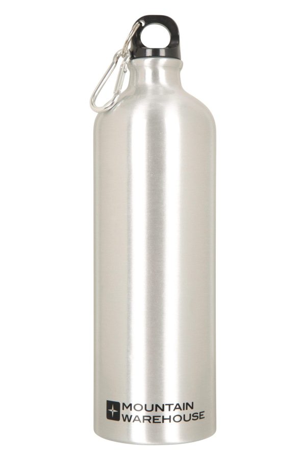 Walking Equipment |  1L Metallic Water Bottle With Karabiner Bottles, Hydro Bags & Flasks Black