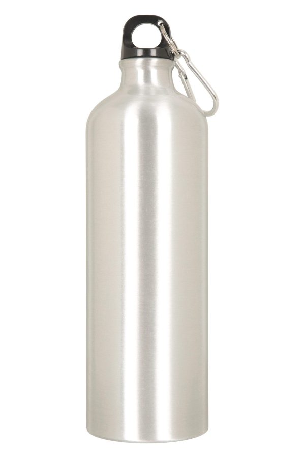 Walking Equipment |  1L Metallic Water Bottle With Karabiner Bottles, Hydro Bags & Flasks Black