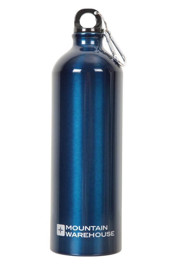 Walking Equipment |  1L Metallic Water Bottle With Karabiner Bottles, Hydro Bags & Flasks Black