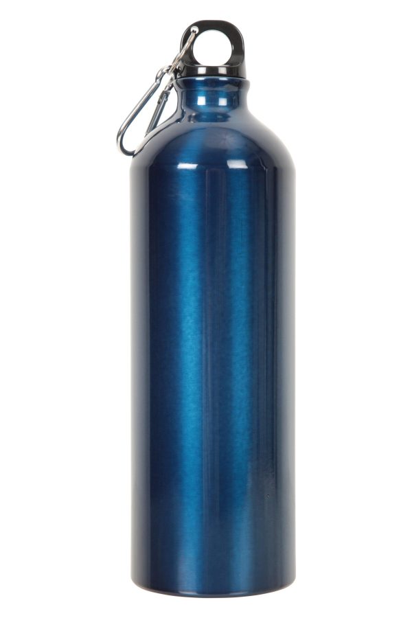 Walking Equipment |  1L Metallic Water Bottle With Karabiner Bottles, Hydro Bags & Flasks Black