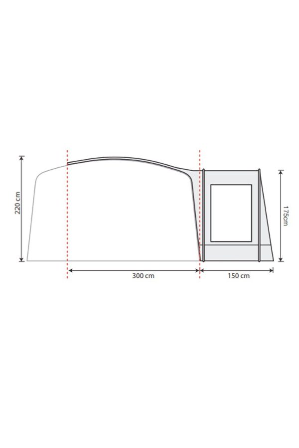 Walking Equipment |  Airedale Side Porch F/G Pole (2022) Awning Tents Silver/Black