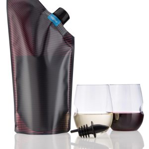 Fitness Equipment & Accessories |  750Ml Vintage Wine Carrier & Glass Set Bottles, Hydro Bags & Flasks Bottles, Hydro Bags & Flasks