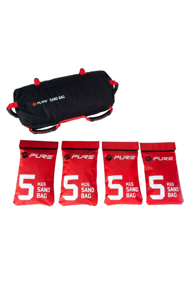 Fitness Equipment & Accessories |  Sandbag (Contains 4 X 5Kg Empty Sand Packets) Fitness Equipment & Accessories Black/Red